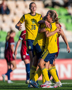 Thea Eriksson of Sweden celebrates