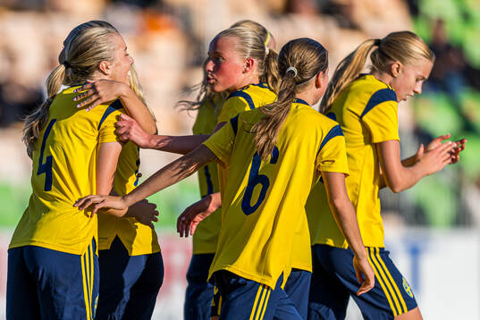 Thea Eriksson of Sweden celebrates