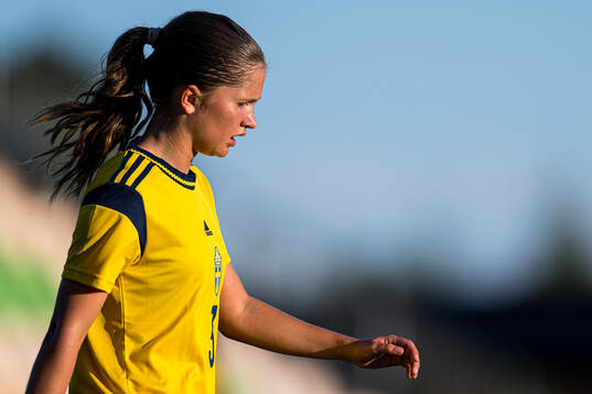 Ella Edstrand of Sweden looks dejected