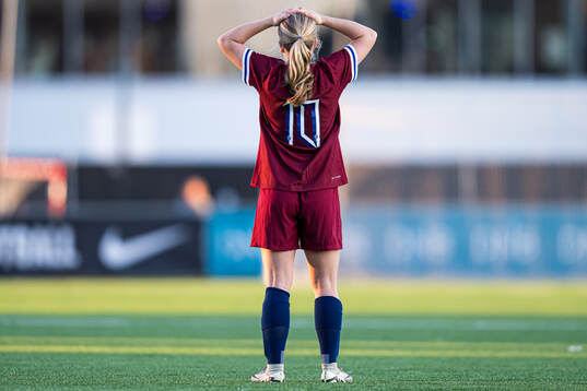Mie Ingeborg Hoem of Norway looks dejected