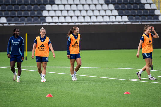 during a training session with Arsenal