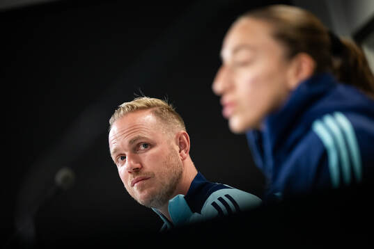 Head coach Head coach Jonas Eidevall and Rosa Kafaji