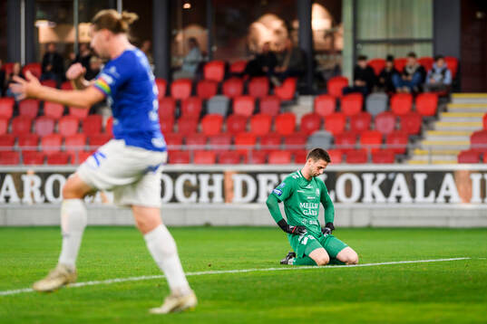 Trelleborgs målvakt Andreas Larsen deppar