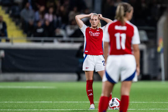 Stina Blackstenius of Arsenal looks dejected