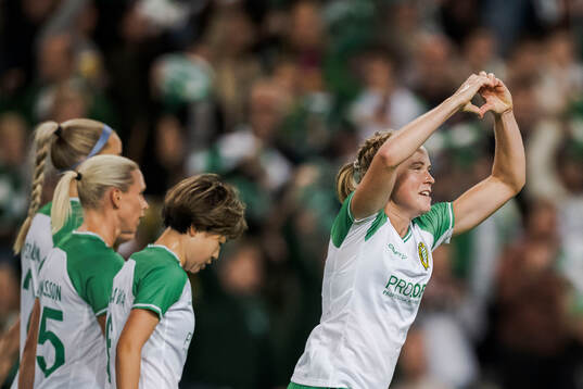 Julie Blakstad of Hammarby celebrates