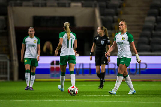 Cathinka Tandberg of Hammarby looks dejected
