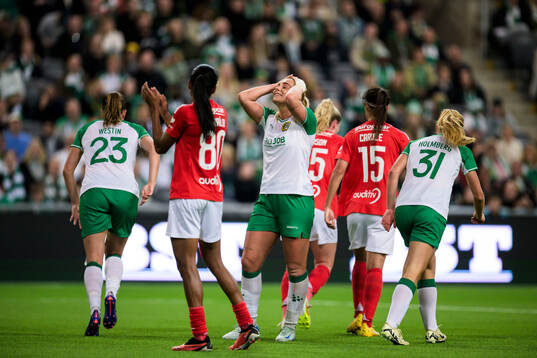 Cathinka Tandberg of Hammarby looks dejected
