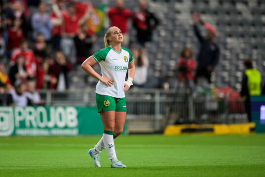 Cathinka Tandberg of Hammarby looks dejected