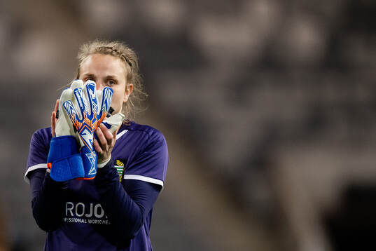 Goalkeeper Anna Tamminen of Hammarby looks dejected