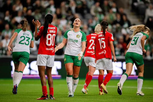 Cathinka Tandberg  of Hammarby looks dejected