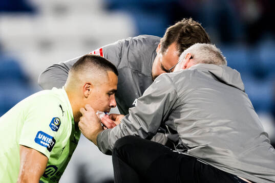 IK Oddevolds målvakt Armin Ibrahimovic får vård