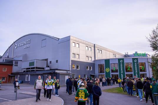 Visionite arena innan ishockeymatchen i Hockeyallsvenskan