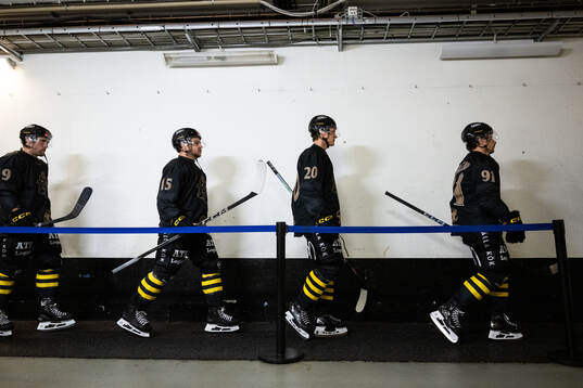 AIKs Jordan Bellerive, Rasmus Rudslätt och Gerry Fitzgerald