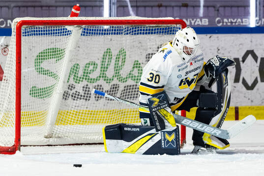 HV71s målvakt Viktorie Svejdova deppar