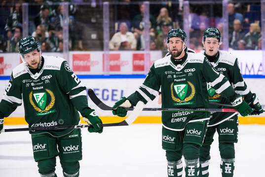 Färjestads Emil Alba, Henrik Björklund och Stian Solberg