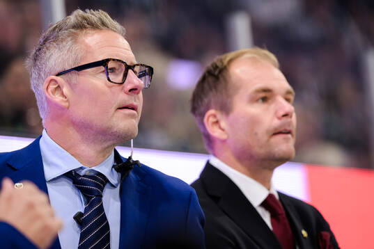Färjestads assisterande tränare Johan Hedberg och