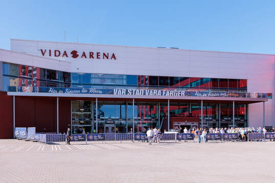 Exteriör vy av vida arena