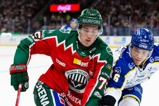 Frölundas David Edstrom och Leksands Alexander Lundqvist