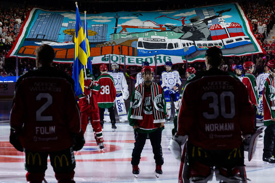 Frölundas Christian Folin och målvakt Lars Johansson på