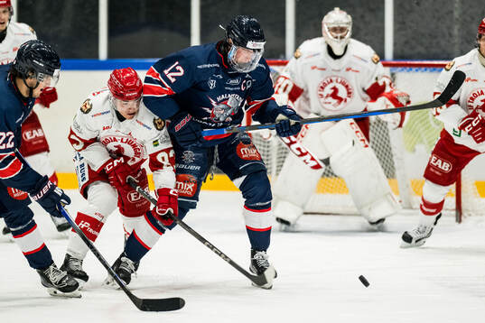 Troja/Ljungbys Jonathan Wikström och Halmstads Robin Dahse