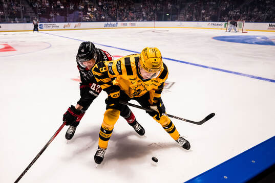 Malmö Redhawks Robin Salo och Skellefteås Lukas Vesterlund