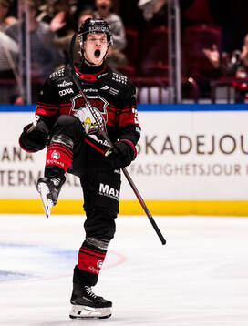 Malmö Redhawks Joona Ikonen jublar