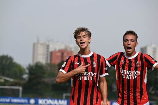 Maximilian Ibrahimovic of AC Milan celebrates