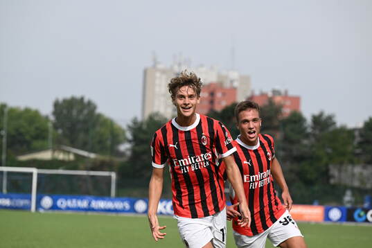 Maximilian Ibrahimovic of AC Milan celebrates