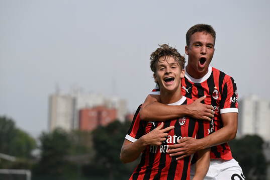 Maximilian Ibrahimovic of AC Milan celebrates