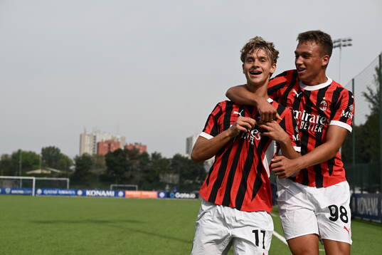 Maximilian Ibrahimovic of AC Milan celebrates