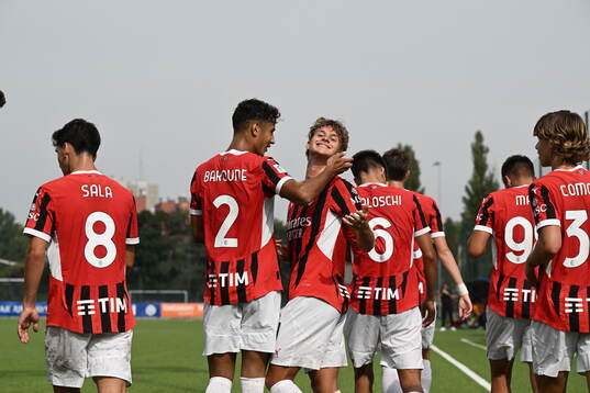 Maximilian Ibrahimovic of AC Milan celebrates