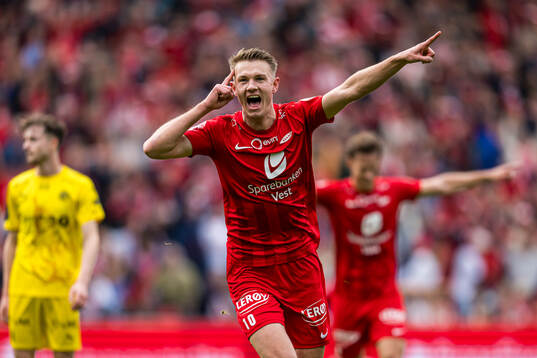 Emil Kornvig of Brann celebrates