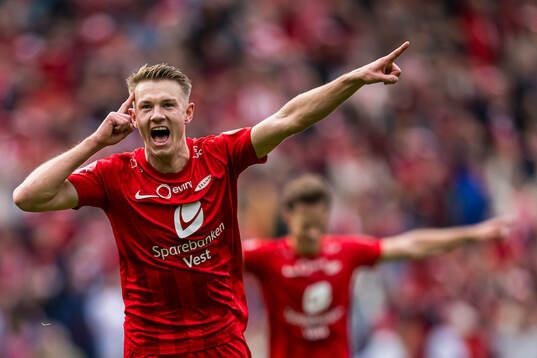Emil Kornvig of Brann celebrates