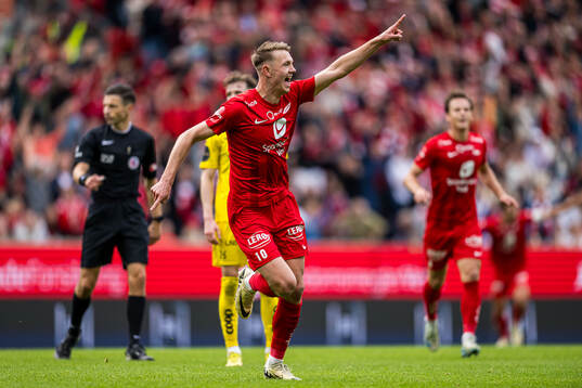 Emil Kornvig of Brann celebrates
