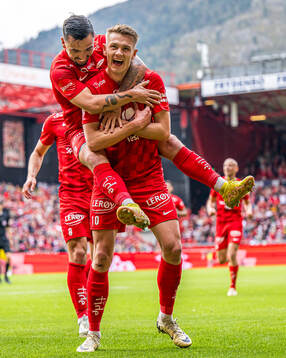 Emil Kornvig of Brann celebrates
