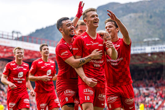 Emil Kornvig of Brann celebrates