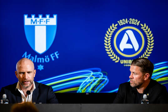Malmö FFs tränare Henrik Rydström och Häckens tränare
