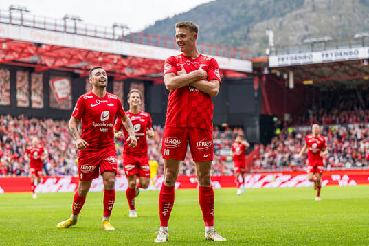 Emil Kornvig of Brann celebrates