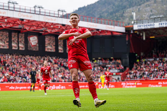 Emil Kornvig of Brann celebrates