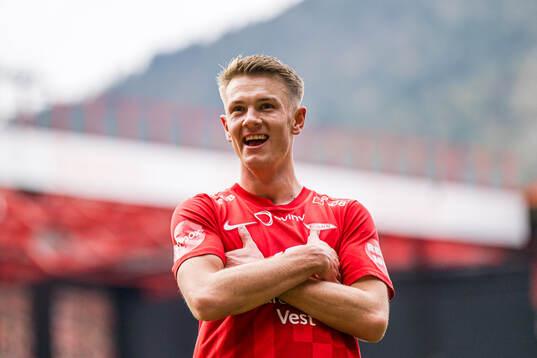 Emil Kornvig of Brann celebrates