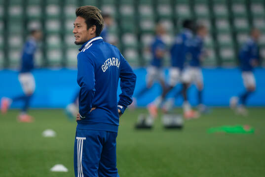 GIF Sundsvalls Taiki Kagayama  innan fotbollsmatchen i