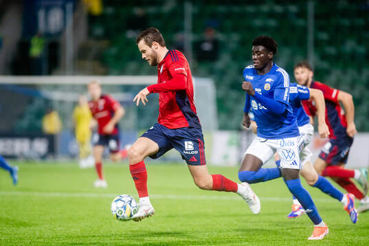 Östers Alibek Aliev och GIF Sundsvalls Kojo Peprah Oppong