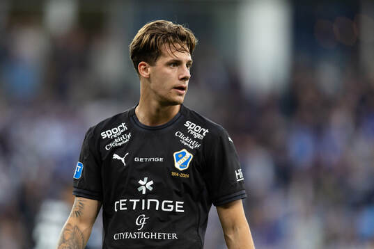 Halmstads Gabriel Wallentin  fotbollsmatchen i Allsvenskan