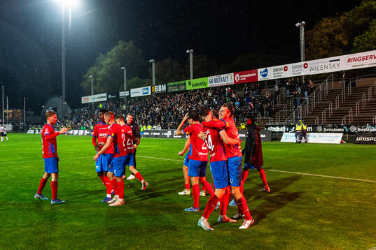 Helsingborgs spelare jublar