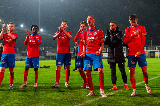 Helsingborgs Dennis Olsson jublar
