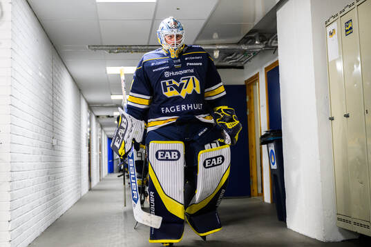 målvakt Hugo Alnefelt  införishockeymatchen i SHL mellan