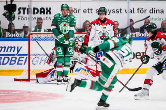 Rögles Albin Sundsvik och Filip Johansson och Frölundas