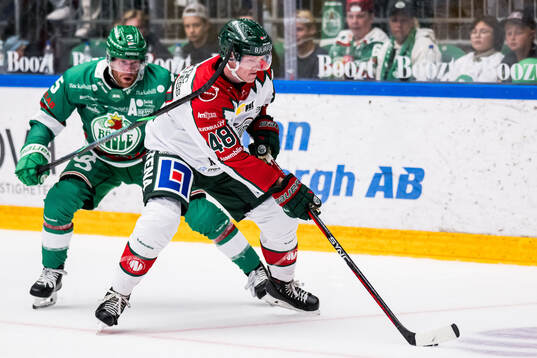 Rögles Ludvig Claesson och Frölundas Carl Klingberg