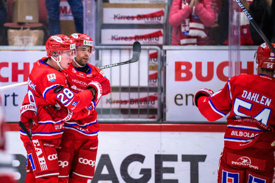 Timrås Simon Forsmark och Emil Pettersson jublar