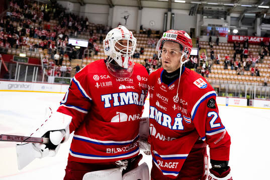 Timrås målvakt Jacob Johansson och Filip Hållander